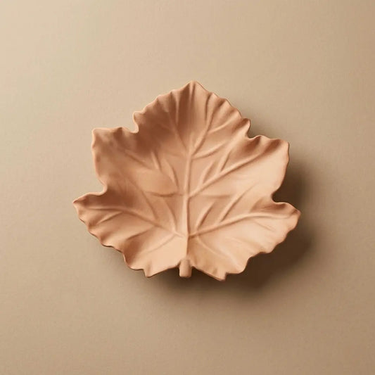 Terracotta leaf jewelry dish and leaf trinket dish for rings and small essentials