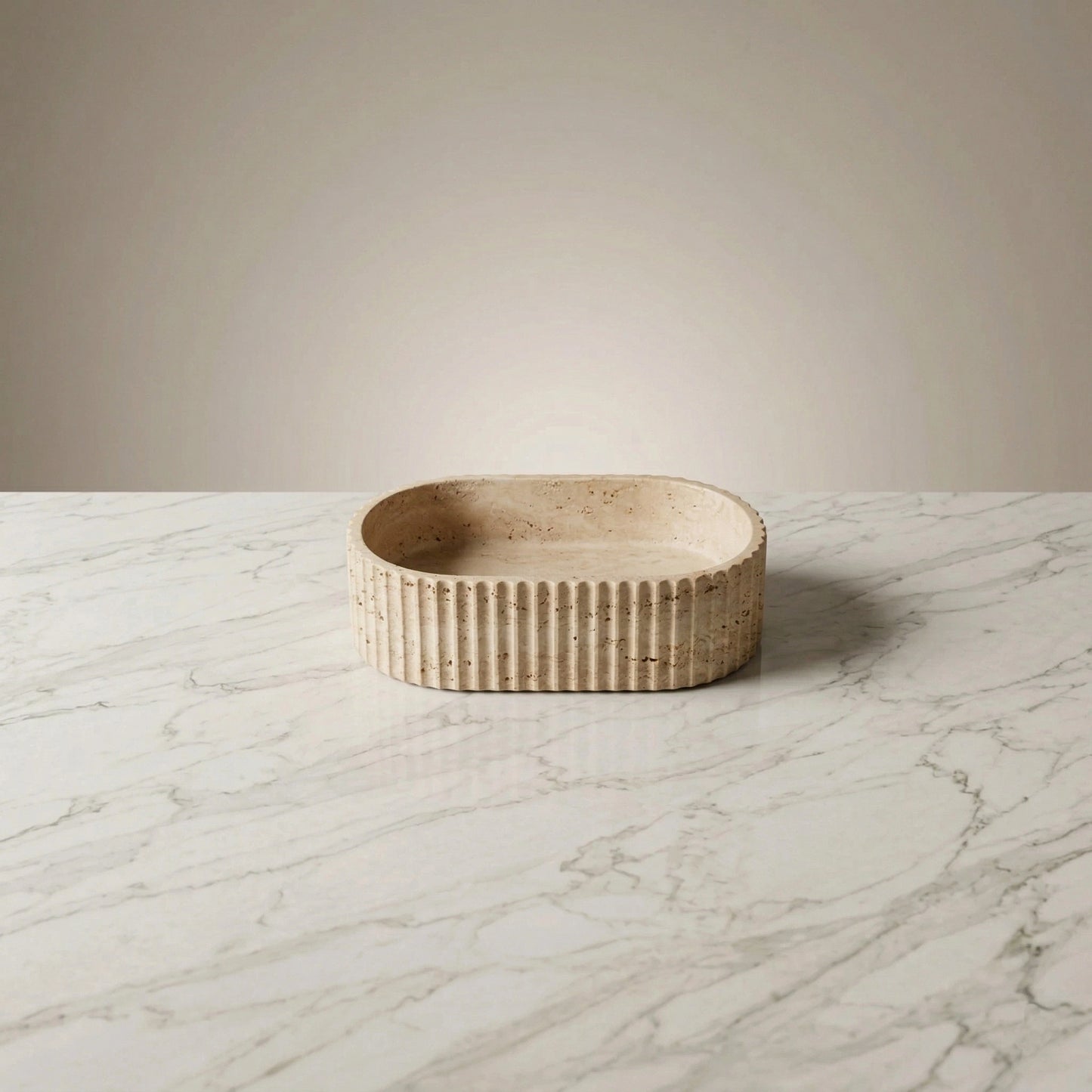 Terracotta Fluted Vessel Sink | Organic Modern Bathroom Sink